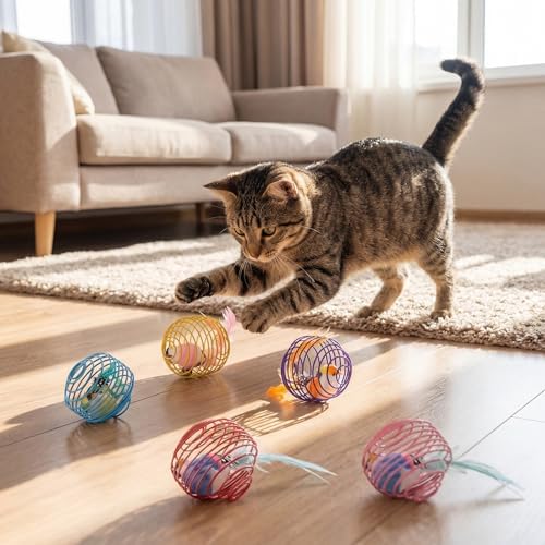 Jecery 5 Pcs Cat Toys Spring,Bird,Multicolor - Image 4