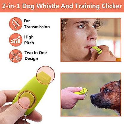 BARKIE Dog Training Kit - Treat Pouch, Pet Training Fanny Pack, 2 Puppy Training Clickers, Ultrasonic Silent Whistle, 2-in-1 Whistle Clicker, Clicker Training Guide Booklet, Dog Poop Bag (Grey) - Image 5