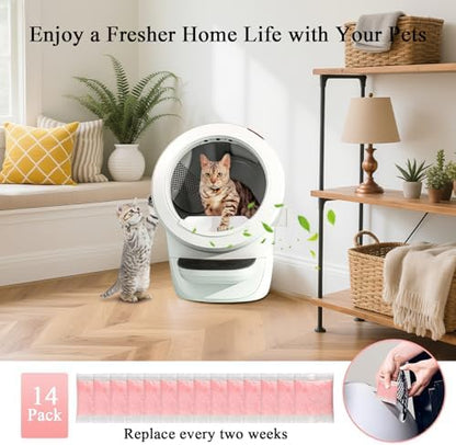 14 Pack Cat Litter Box Odor Eliminator Refills - Compatible with Whisker OdorTrap Pods, Fits Litter Robot 4 Filter Pockets & Litter Robot 3 Waste Drawers - Image 4