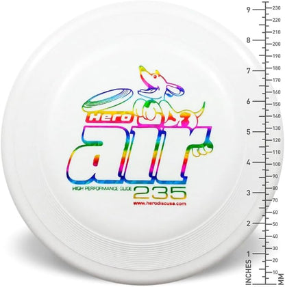 Hero Disc USA Hero Air 235 Dog Frisbee, Outdoor Dog Toy and Pet Frisbee, Lightweight Dog Flying Disc (Blue)