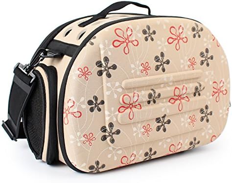 Foldable Pet Dog Carrier Cage Collapsible Travel Kennel - Portable Pet Carrier Outdoor Shoulder Bag for Puppy Dog Cat (S, Beige) by Unknown