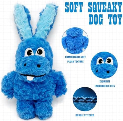 Donkey Squeaky Plush Dog Toy for Small Medium Large Dogs, Blue - Image 3