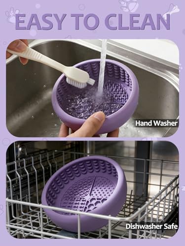 Dog Lick Bowl for Large Dogs, Lick Mat, Slow Feeder Lick Bowl with Brush and Scraper,Strong Suction, Freeze Licking Bowl for Anxiety Relief, Enrichment & Distraction, Dishwasher Safe 7.6 * 3.5 inch - Image 5