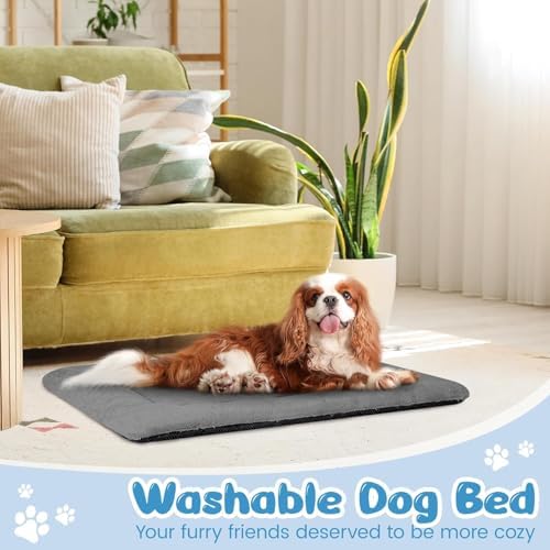 Dog Crate Pad, Washable Cozy Dog Bed Mat for Medium Dogs 36"x23", Dark Gray - Image 6