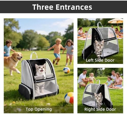 Cat Carrier Soft Sided Pet Carrier Backpack Airline Approved cat Bag for Cats & Dogs - Collapsible, 270° Breathable Design with 1 Pet Poop Bag+ 5 Leak-Proof Pee Pads, Ideal for Small/Medium Pets - Image 2
