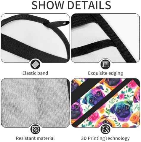 Watercolor Pug Dog Floral Rainbow Pet Pet Hair Removal Glove For Cats Dogs - Image 5