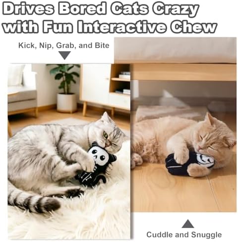 Retro Shaw Catnip Cat Toys, Horror Goth Cat Toy for Indoor Cats Kitty, 4PCS - Image 3