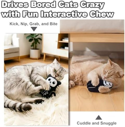 Retro Shaw Catnip Cat Toys, Horror Goth Cat Toy for Indoor Cats Kitty, 4PCS - Image 3