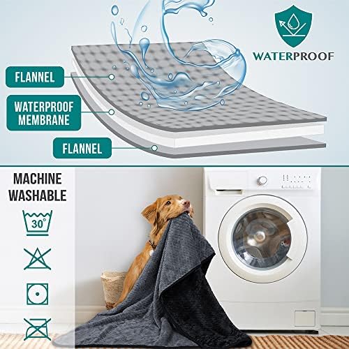 PetAmi Waterproof Dog Blanket, Leakproof Puppy Blanket, 40x60 Black Gray - Image 4