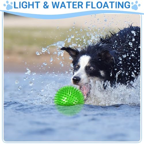 LECHONG 4-Pack Large Squeaky Dog Balls, 4.5" Rubber Spiky Dog Balls for Large Medium Aggressive Chewers Teeth Cleaning, Chew Toy for Training & Boredom Buster - Image 6