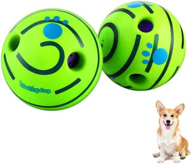 Wobble Giggle Ball for Dogs Durable Interactive Dog Toys for Small Medium Large Dogs (Green, XS/2.75 inch) by Unknown