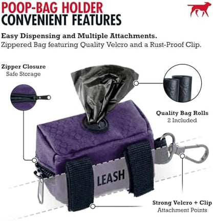 Tuff Pupper Dog Poop Bag Holder | Works with Any Dog Leash | Zippered Waste Bag Dispenser | Waterproof with Rust-Proof Clip | Convenient Lightweight Design | Includes 2 Rolls of Leak-Proof Bags - Image 4