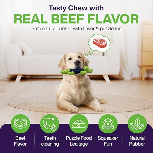 Dog Chew Toys for Small and Medium Breeds, Squeaky Dog Toys Plush, Interactive Dog Toys to Keep Them Busy, Alligator Dog Puzzle Toy, Dogs Dental Chew, Beef Flavored Chew Toy, Dogs Birthday Toy- Green - Image 4