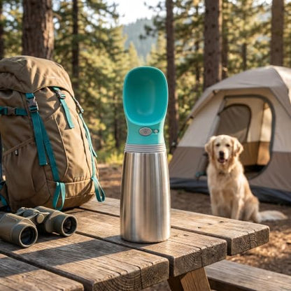 Dog Water Bottle, 23.67 oz Portable Stainless Steel Pet Water Dispenser - Image 4