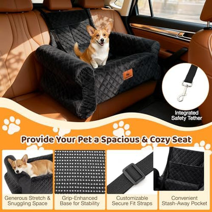 Dog Car Seat for Medium/Large Dogs up to 60LBS Memory Foam Dog Booster Seat - Image 3