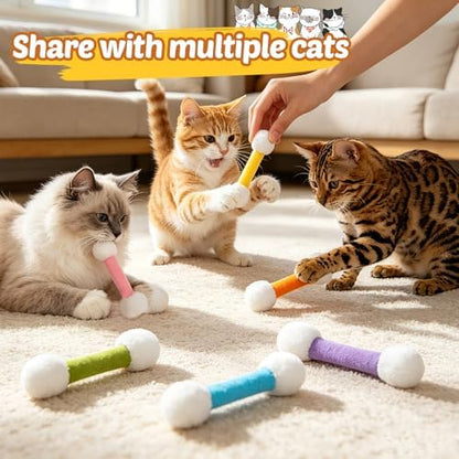 CiyvoLyeen Plush Cotton Swab Catnip Toys for Indoor Cats 6 Pack - Image 6