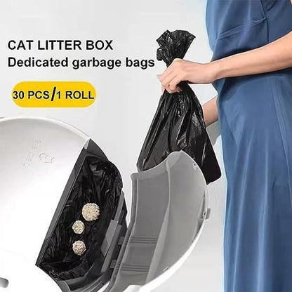 Cat Litter Box Liners 6packs Garbage Bags Compatible with KungFuPet Self Cleaning Cat Litter Box, Car Litter Bags 6rolls/180pcs - Image 2