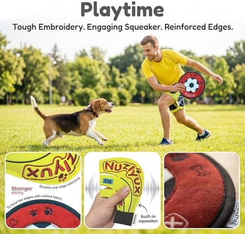 Squeaky Flying Disc for Small Medium Dogs 2-Pack Fetch Rings - Image 5