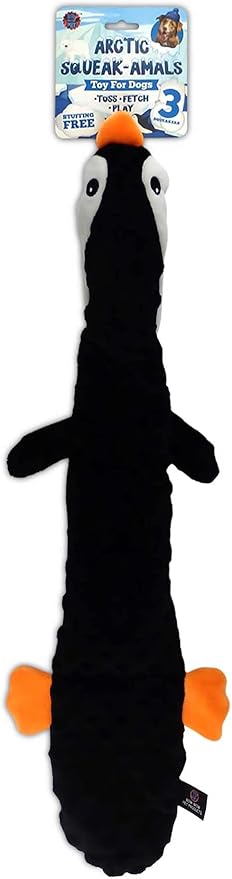 Bow Wow Pet Squeaky Penguin Dog Toy - Tug, Fetch & Teasing Toy - 24 Inches