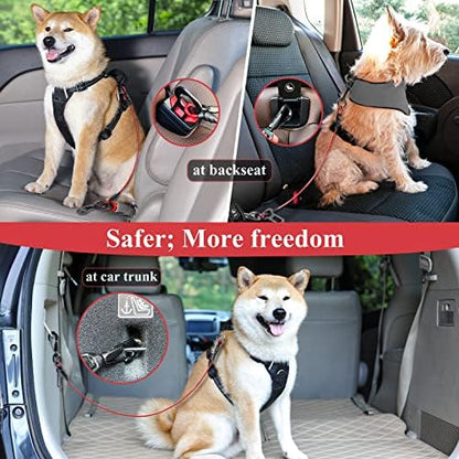VIVAGLORY Dog Seatbelt Tuffbelt Dog Car Harness, M, Red - Image 4