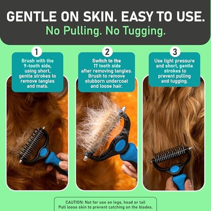 Maxpower Planet Dog Grooming Rake, Deshedding Undercoat Brush, Dogs & Cats - Image 2