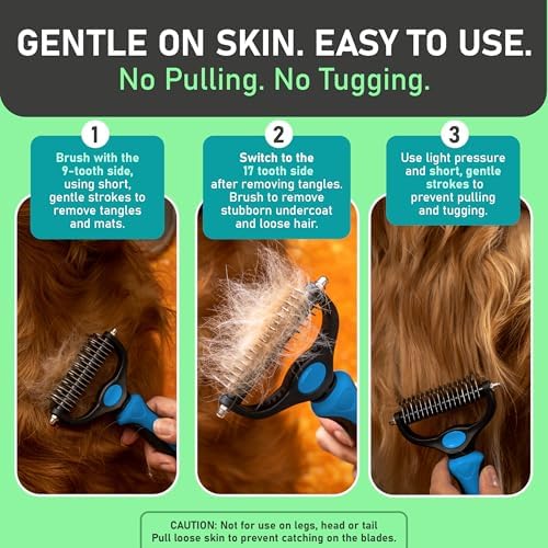 Maxpower Planet Dog Grooming Rake, Deshedding Undercoat Brush, Dogs & Cats - Image 2