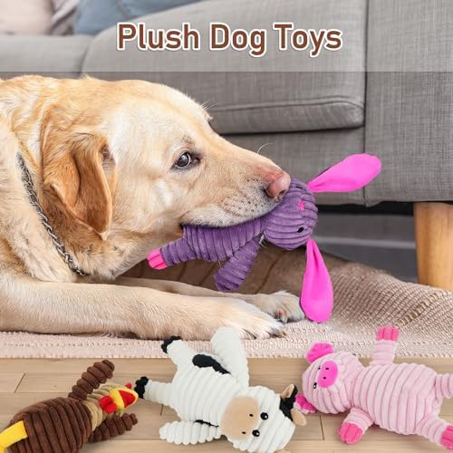Prime Pets Dog Toys, 5 Pack, Plush Dog Squeaky Toys, Assortment Value Bundle Animal Pet Toy for Small Medium Large Dogs, Stuffed Puppy Chew Toy - Image 2