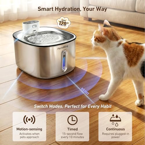 PartsBling Stainless Steel Cat Water Fountain, 4.2L/142 oz - Image 4