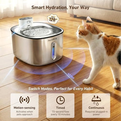 PartsBling Stainless Steel Cat Water Fountain, 4.2L/142 oz - Image 4