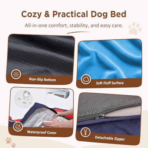 Comfort Expression Orthopedic Dog Beds for Large Sized Dog with Bolster - Image 4