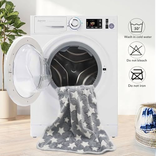1 Pack 3 Puppy Blankets Super Soft Warm Sleep Mat Grey Cute Print Fluffy Fleece Pet Flannel Throw Dog Blankets for Small Dogs Cats,Star&Bone&Love-Medium(29"x20") - Image 5