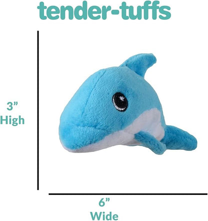 SmartPetLove Snuggle Puppy Tender-Tuffs Small Dog Toys - Dolphin Dog Toy for Small Breeds with Puncture Resistant Squeaker