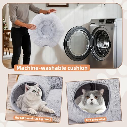 Cat Tunnels for Indoor Cats, Donut Tunnel Toys for Cats - Grey - Image 5