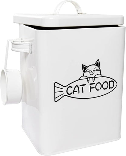 Vumdua Dog and Cat Food Storage Container, Farmhouse Pet Food Containers with Lid and Dry Food Scoop, Durable Airtight Great Gift for Pet Owners