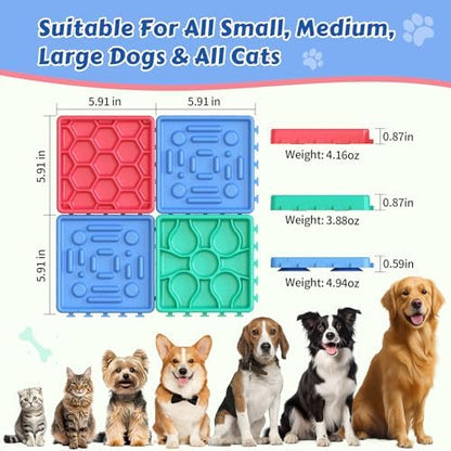 Dog Lick Mat for Training and Boredom Relief, Non-Slip Slow Feeder Puzzle with Suction Cups for All Breed Dogs and Cats, Dishwasher Safe Pet Dish for Dry and Wet Food - Image 2