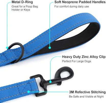 Heavy Duty Double Handle Dog Leash 6 ft Long for Total Control, Padded 2 Handle, Reflective Training Lead for Medium Large Dogs (Navy Blue, 6 FT) - Image 5