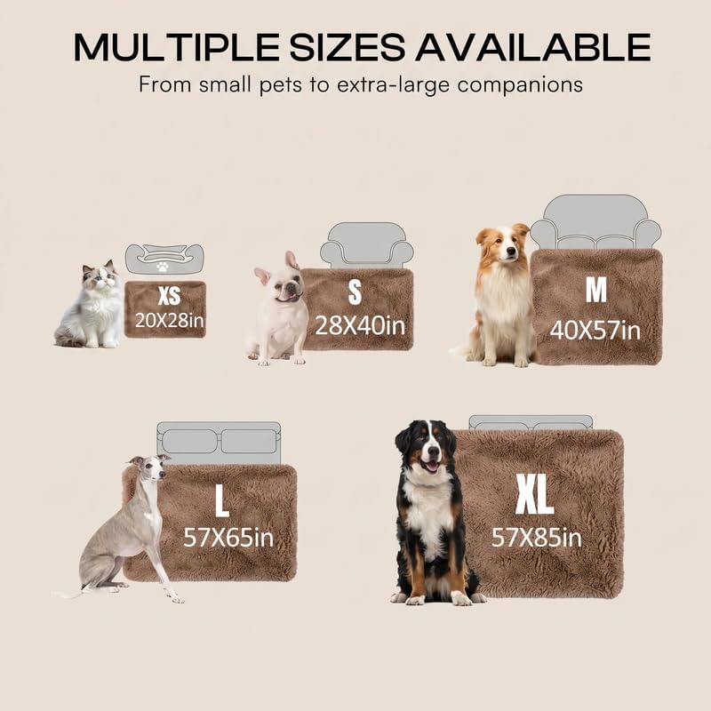 Pet Blankets Waterproof Fluffy Fleece Blanket Cat Dog Blankets Liquid Pee Proof Throw Blanket Reversible Furniture Protector Cover Washable for Couches Beds Sofa 57"x40" Brown - Image 4