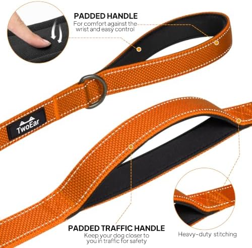 Twoear 6FT 1IN Heavy Duty Dog Leash for Large Dogs with 2 Padded Handles - Image 4