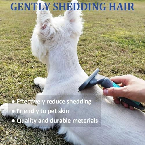 2PCS Pet Grooming Brush Set, Undercoat Deshedding Tool & Double-Sided Silicone Glove for Dogs, Cats & Horses - Gentle & Effective Loose Hair Removal, Shedding Reduction - Image 5
