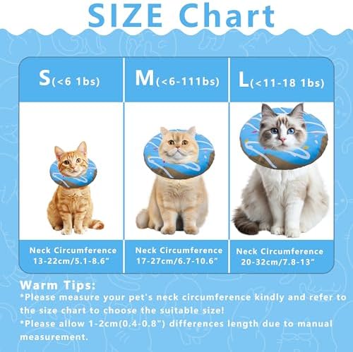 Seyezo Cat Cone Collar Soft, Adjustable Cat Recovery Cone, Waterproof Blue - Image 2