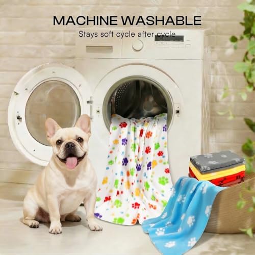 LINENLUX Fleece Dog Blankets 6-Pack, Soft Stretchy for Small Medium Puppy - Image 7