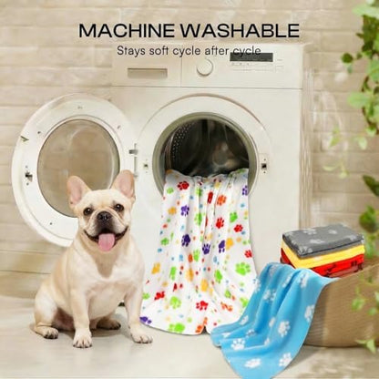 LINENLUX Fleece Dog Blankets 6-Pack, Soft Stretchy for Small Medium Puppy - Image 7