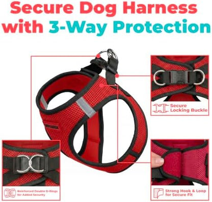 Voyager Step-in Air Dog Vest Harness - Red/Black Trim, Medium - Image 2