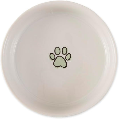 Bone Dry Ceramic Food Bowls, Non-Slip & Dishwasher Safe, Large Set, 7.5x2.4 Desert Sage Check