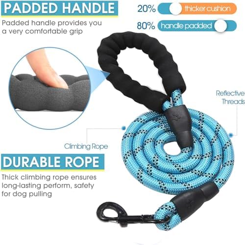 3 Dog Leash No Tangle, Heavy Duty Multiple Dog Lead Shock Absorbing Bungee with Padded Handle Removable Pet Traction Walking Rope for Medium Large Dogs (25-180 Lbs) - Image 4