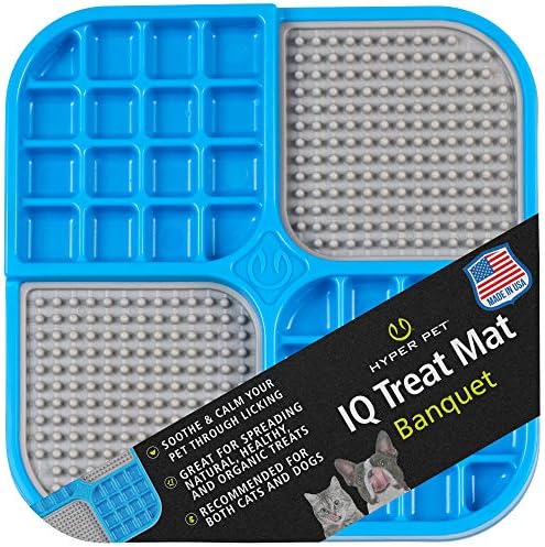 Hyper Pet IQ Treat Lick Mat for Dogs & Cats, Slow Feeder Enrichment Toys by HyperPet