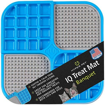 Hyper Pet IQ Treat Lick Mat for Dogs & Cats, Slow Feeder Enrichment Toys by HyperPet