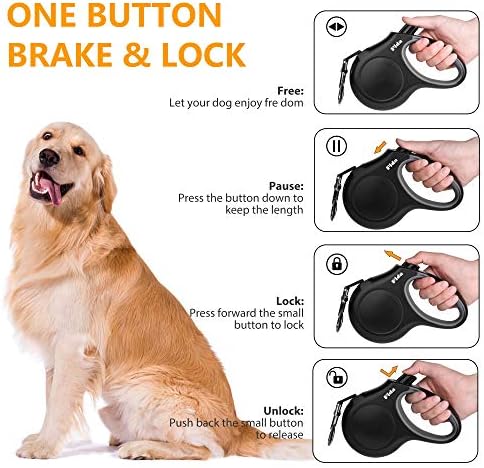 Fida Retractable Dog Leash with Dispenser and Poop Bags, 16 ft, Black - Image 4