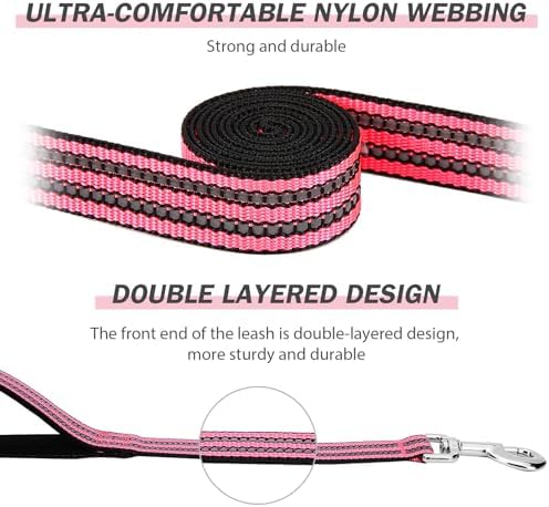 Hikiko 5FT Double Handle Traffic Dog Leash Reflective - Image 2
