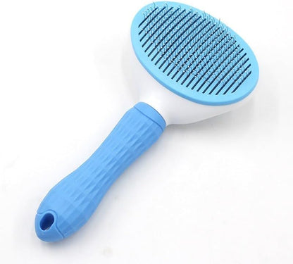 Self-Cleaning Pet Grooming Brush – Stainless Steel Slicker Brush for Dogs, Cats, Rabbits & Small Pets – Ideal for Shedding, Tangles, and Mats – Perfect for Short & Long Hair Breeds by (Blue) by LORO+ESSENTIALS